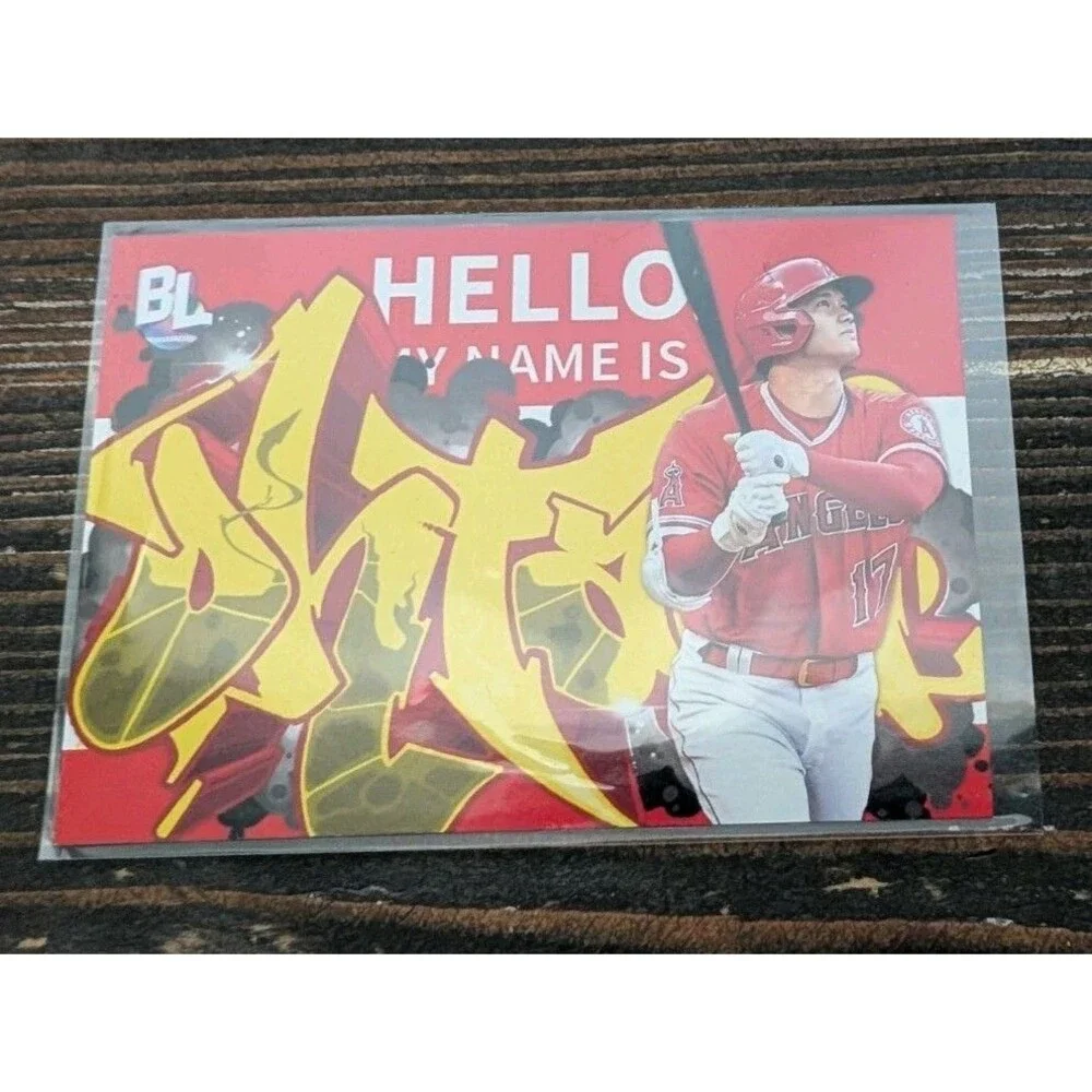 Shohei Ohtani GRAFFITI NAME TAG CARD TOPPS BL LOS ANGELES ANGELS MINT MVP